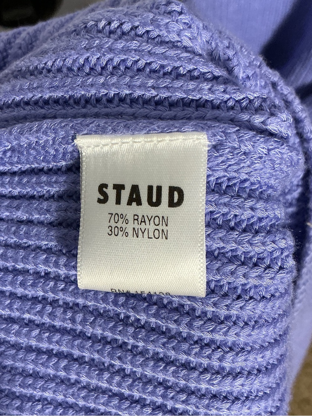 STAUD Camden Rib Knit Midi Dress Periwinkle Lavender XS STRETCH - Picture 7 of 7